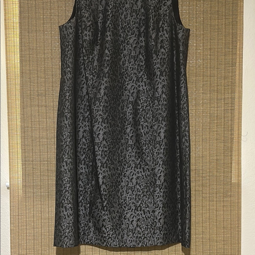 Kasper Black and Gray Patterned Mini Dress